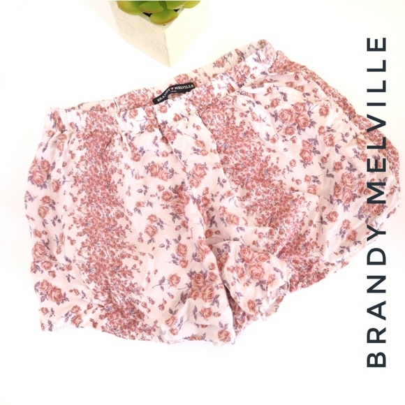 Brandy Melville Pants - Brandy Melville Soft Floral Vodi Shorts SM